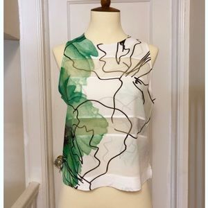 ZARA Sleeveless Top with Sheer Panels